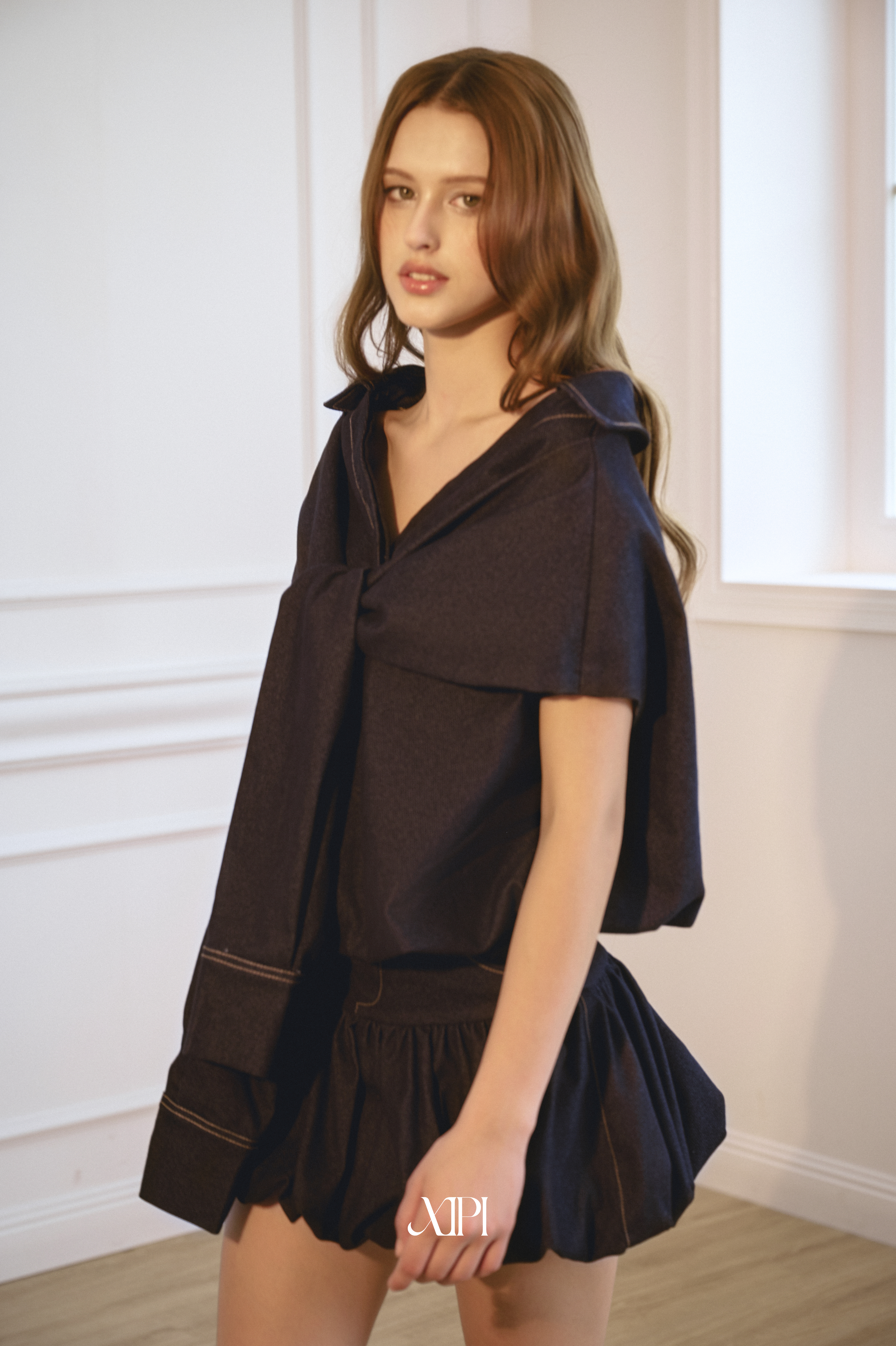 Almira Jean Skirt - Chân Váy Jean Nhún Bí
